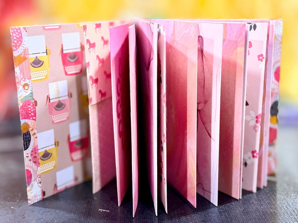 book sitting up with pages fanned out
